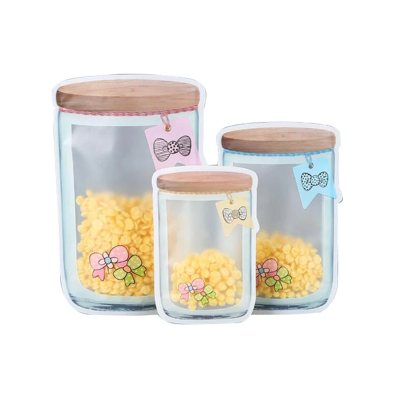 521pcs Mason Jar Bottles Doypack Portable Stand Up Smell Proof Ziplock Snack Saver Container