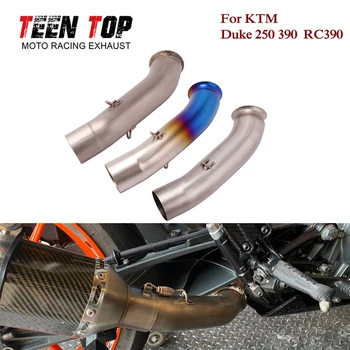 For KTM Duke 250 390 RC390 Middle Link Pipe 2017-2022 Motorcycle Exhaust Modify Muffler Mid Tube Escape Moto Titanium Alloy