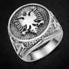 WANGAIYAO Albania Flag Logo Double Headed Eagle Ring Men's Antique  Vintage Ring 3