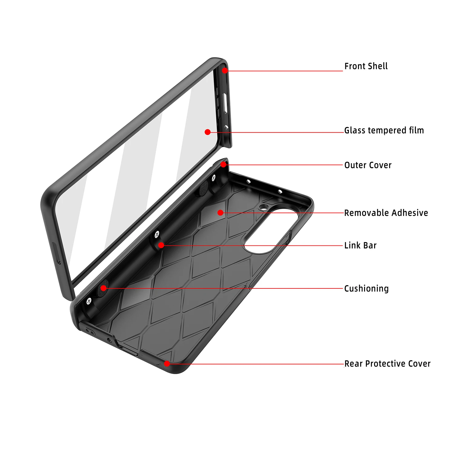with S Pen Slot For Samsung Galaxy Z Fold 5 4 3 Case Hinge Leather Carbon Fiber Magnetic Kickstand Full Screen Protector Cover