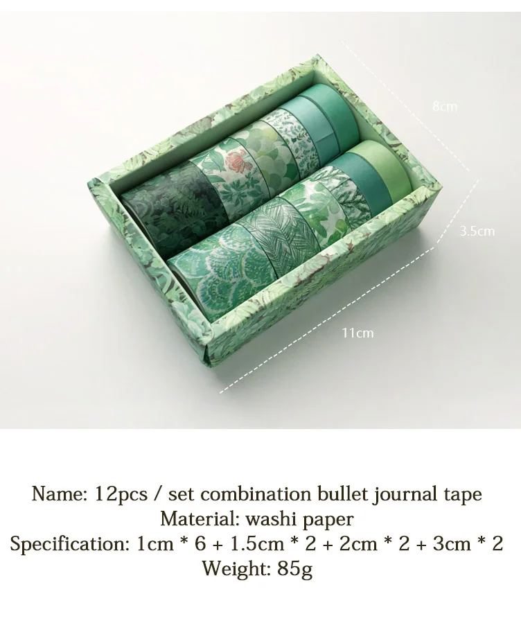 JIANWU 7pcs or 10pcs/set Cute Basic color Washi Tape Scrapbook DIY  Masking Tape School Stationery Store Journal supplies