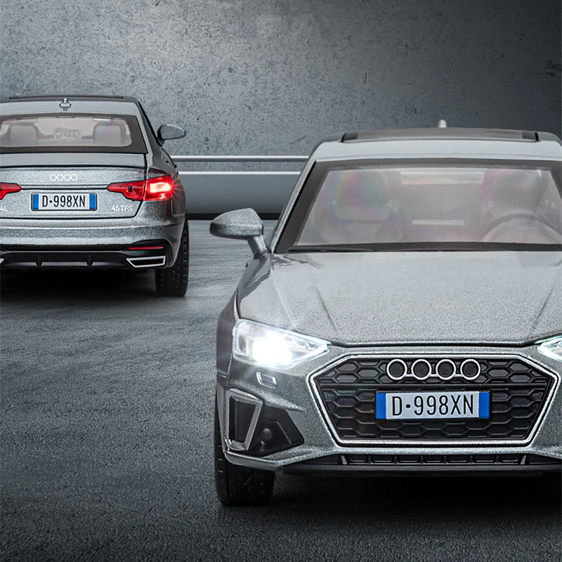 1:32 2024 AUDI A4 Alloy Car Model Diecast Metal Toy Vehicles Car Model Simulation Sound and Light Collection Childrens Toys Gift 3
