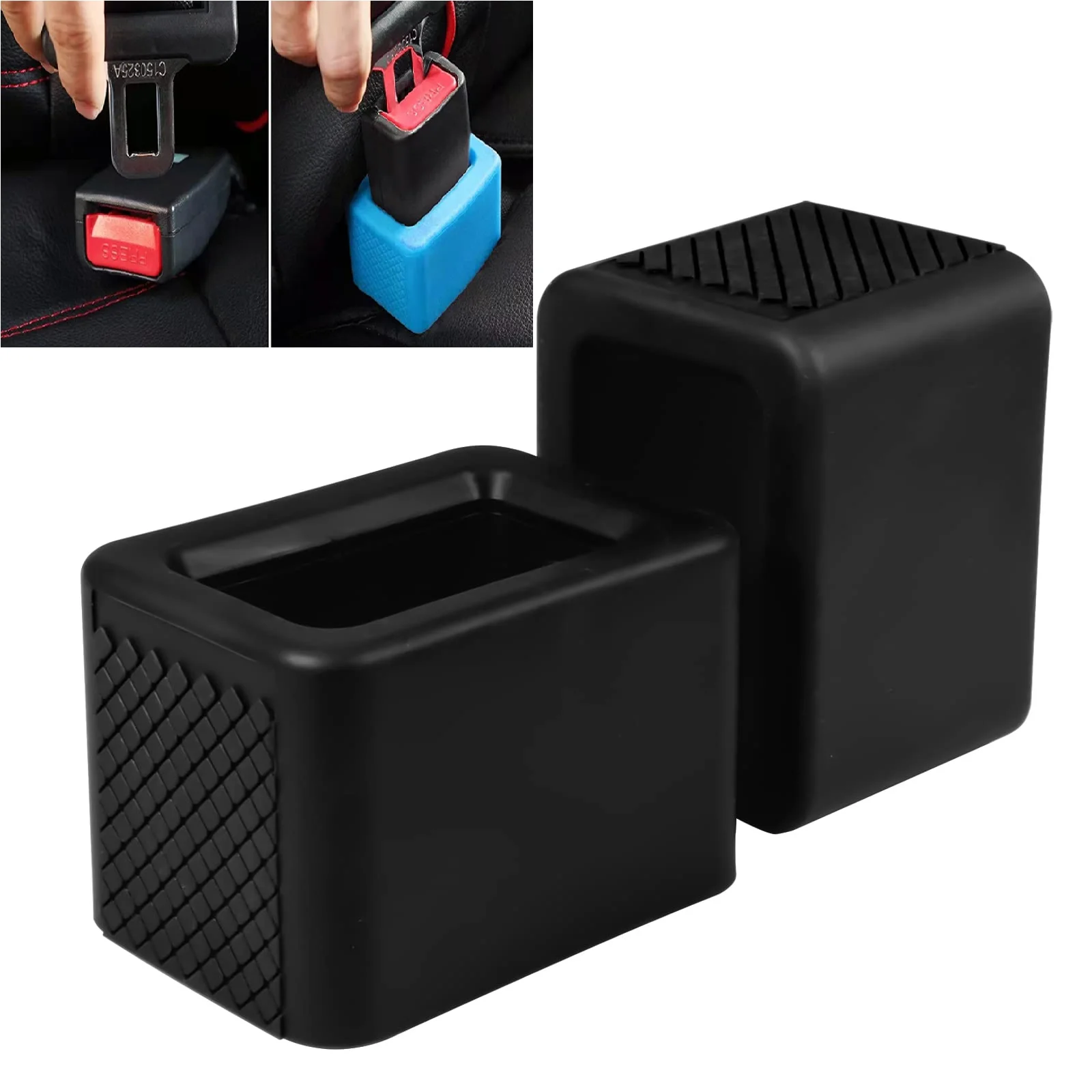 Car Seat Belt Buckle Holder, Flexible Silicone Buckle, Buckle Booster Raises Seat Belt For Easy Access 2 Pack - View #8