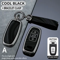 Luxury Car Key Case Cover and Keychain Set - Premium Auto Accessory Holder Shell (Black)