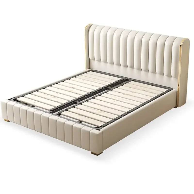 

Nordic Aesthetic Double Bed Headboard Glamorous King Size Twin Bed Princes Modern Platform Sleeping Letto Furniture