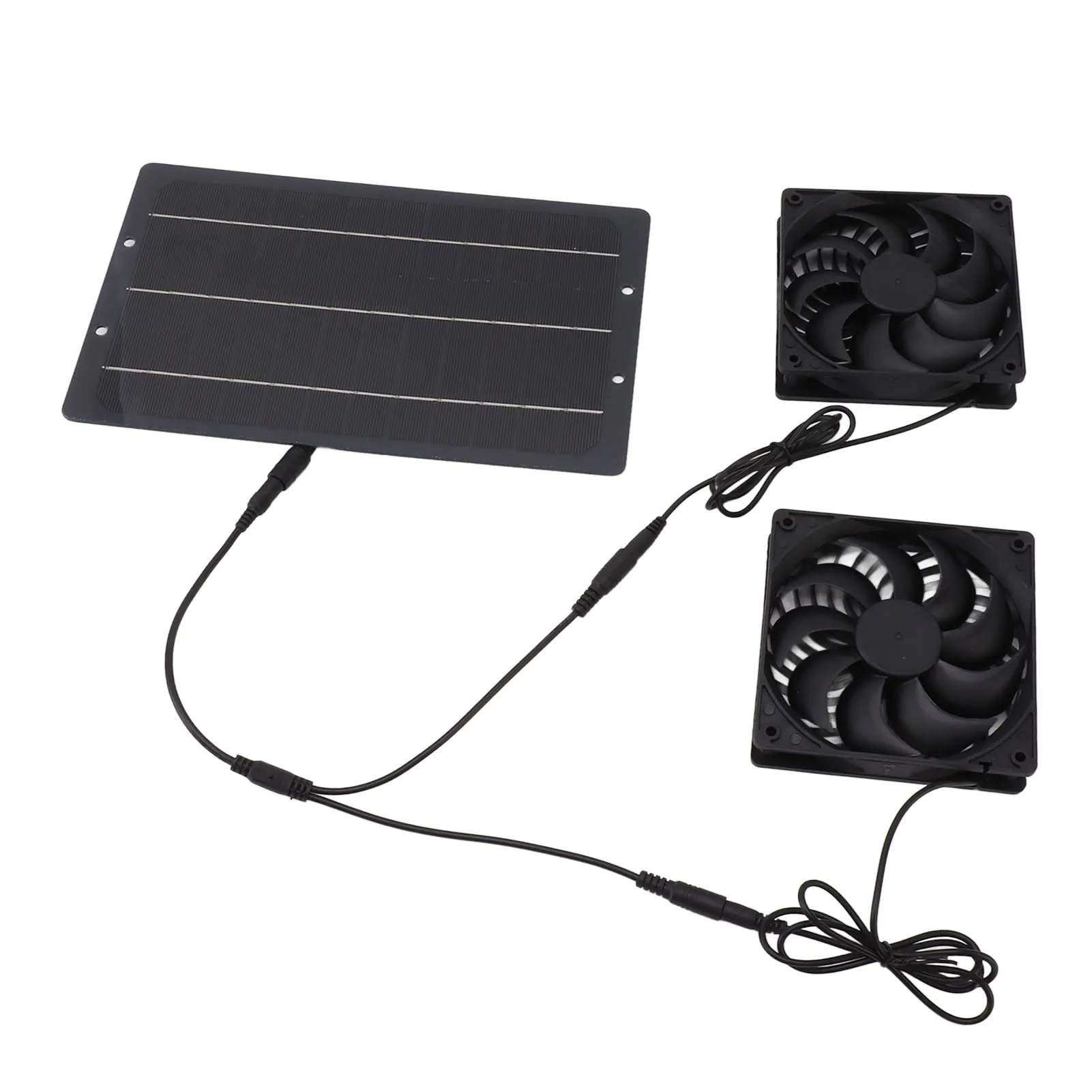 Description Picture 2 of item10W Solar Panel Fan Kit Weatherproof Solar Powered Dual Exhaust Fan Wall Mounted for Chicken Coops Greenhouses Sheds