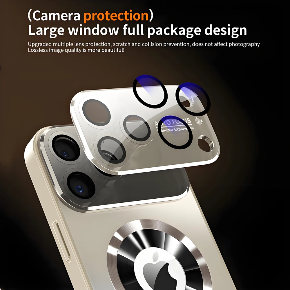 Sleek Titanium Magnetic Phone Case with Camera Lens Protection