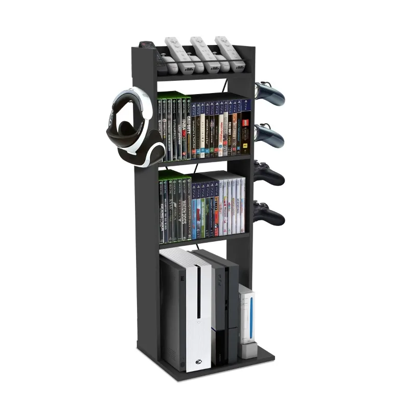 

Atlantic 36.5" Modern Game Central M-Series Space-Saving Gaming Storage Tower, Black