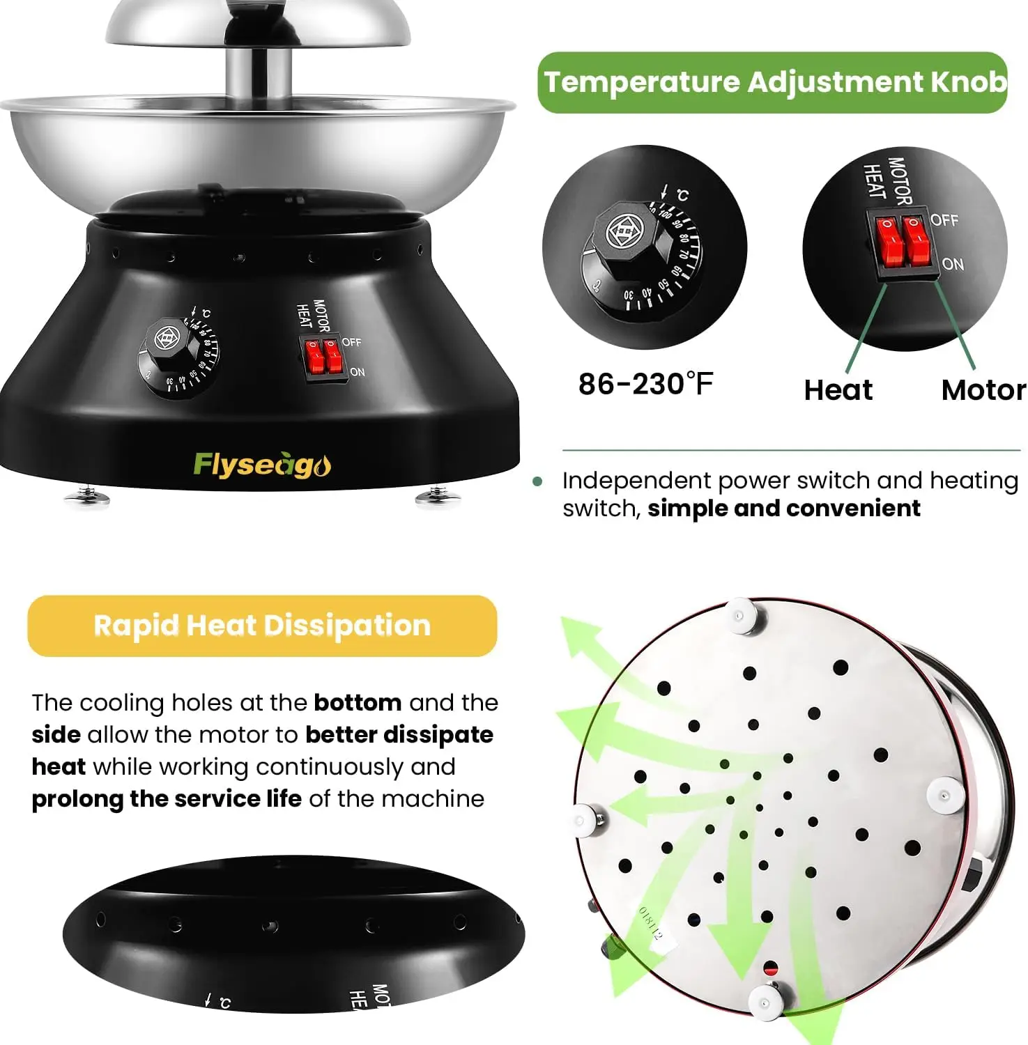Fountain Commercial Hot Chocolate Fondue Tower 5 Tier 7-Pound Large Capacity Stainless Steel Chocolate Melting Heating
