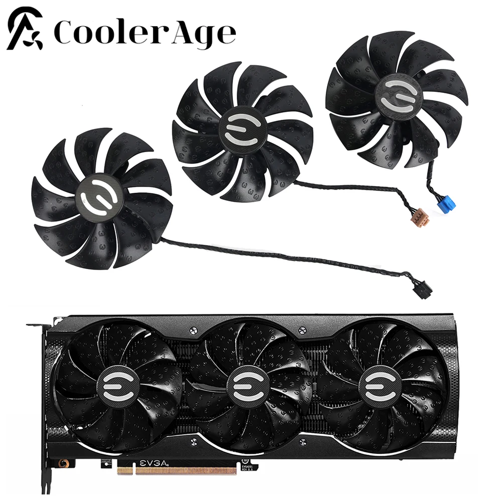 Nuova Sostituzione Della Ventola Di Raffreddamento Gpu 87Mm 12 12V 0.55A 4Pin Per Evga Rtx 3070 3080 3090 Xc3 Scheda Grafica Da Gioco Nera