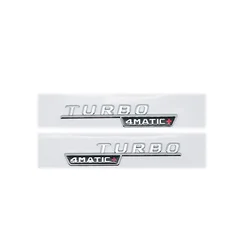 Premium Car Trunk Emblem Badge Logo Stickers (SilverTURBO 4matic p)