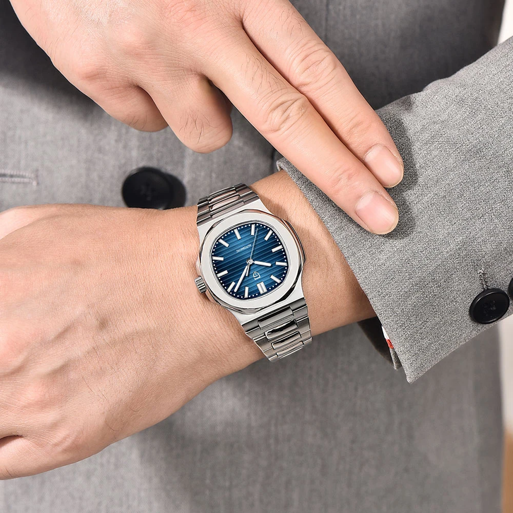 PAGANI DESIGN Mens Watch Seagull ST6 Sapphire Mechanical Automatic Winding Watch Stainless Steel Luxury Clock Relogio Masculino