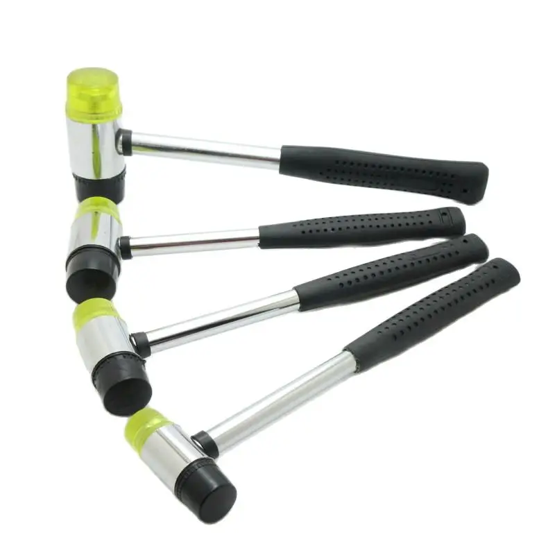 

1 Piece Of 30 mm Double Sided Soft Tapped Steel Tube Non Slip Rubber Handle With Interchangeable Head Rubber Mounting Hammer