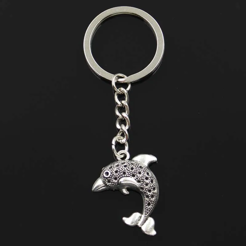 Mode Schlüssel bund 33x26mm Delphin Ozean Meer Silber Farbe Anhänger DIY Männer Schmuck Auto Schlüssel anhänger Ring halter Souvenir als Geschenk