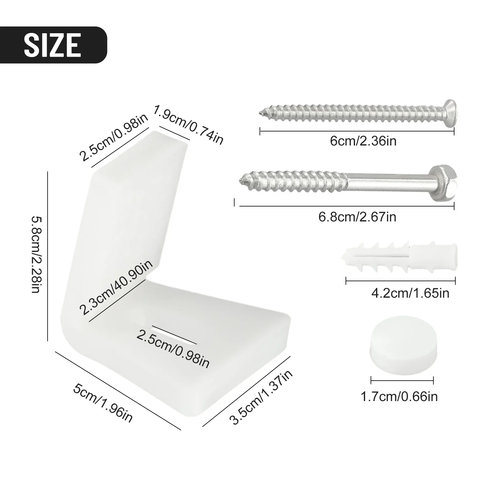 Toilet Anchor Screw Seven-shaped Side Hole Fixed Installation Locking Plastic L Piece Bathroom Accessory