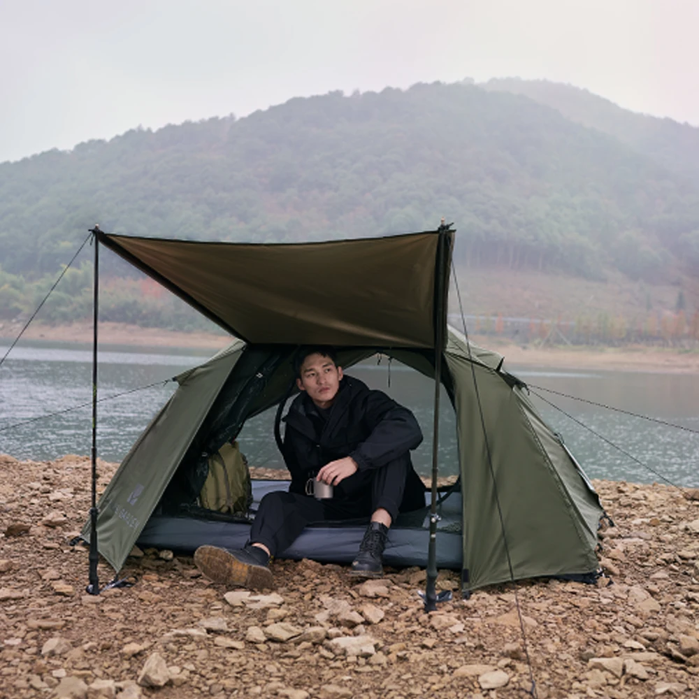 Outdoor Camping Tent Backpack Tent Rainproof Windproof Sunscreen 3 Season for 2-4 People Portable Ultralight Travel