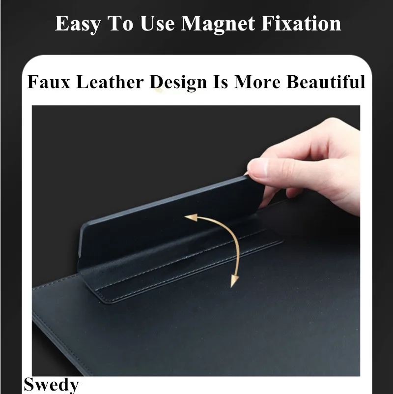 A4 PU Leather Document Holder Clipboard Meeting Report Magnetic Drawing Writing Pad Menu Paper Clip Board