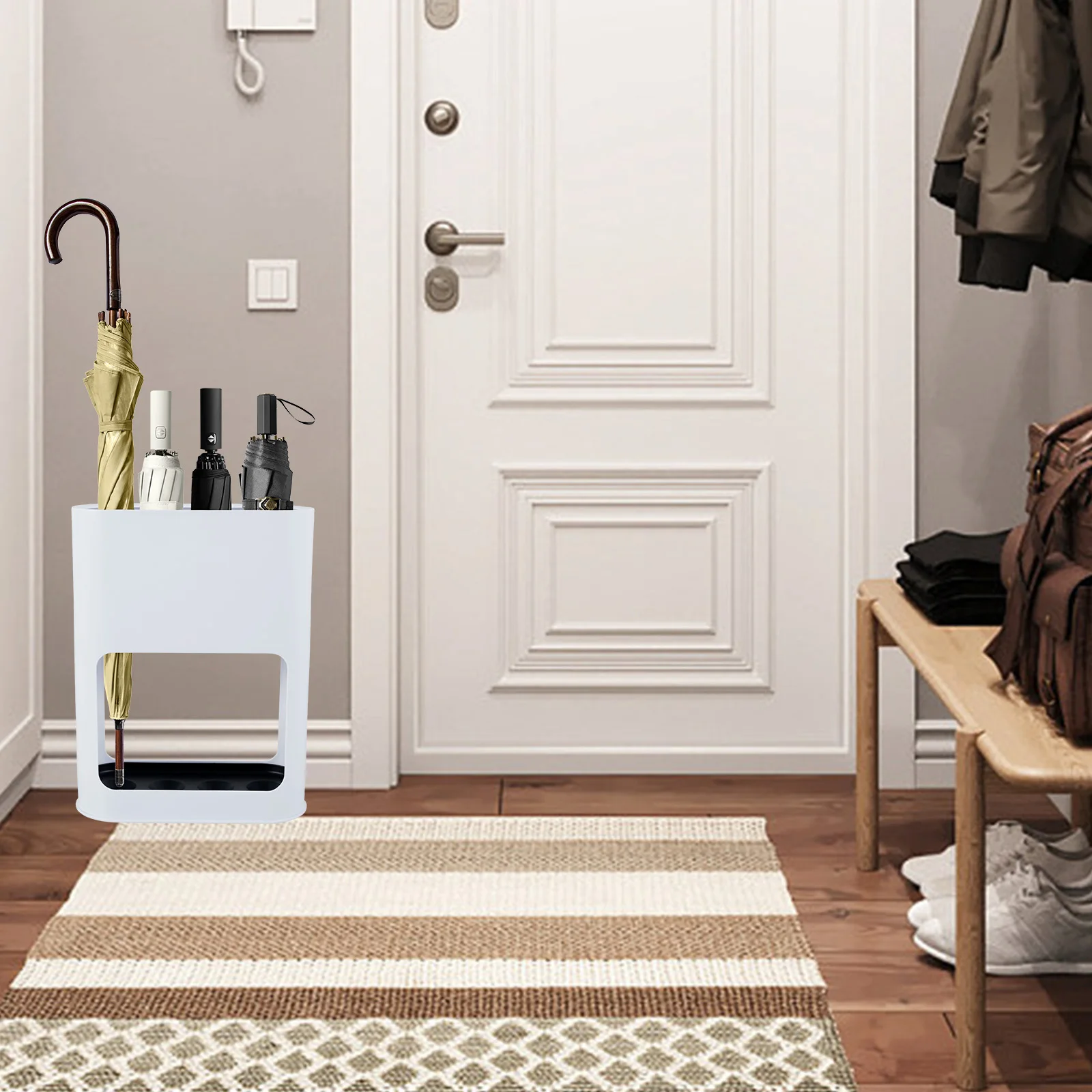 New Umbrella Stand Rack Fits 4 Umbrellas Holder with Heavy Duty Metal Iron Panel Umbrella Stands with Non-Slip Soft Cushion