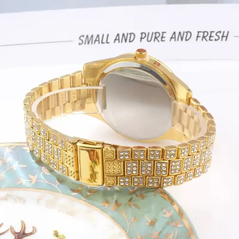 New Arrival Starry Hip Hop Cuban Chain Diamond British Original Classic Watch for Hip Hop Outdoor Activities 6