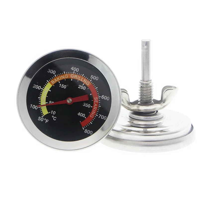 Kitchen Cooking Thermometer Stainless Steel BBQ Grill Thermometer for Oven BBQ Grill with Probe Heat Barbecue 52mm 10℃-400℃