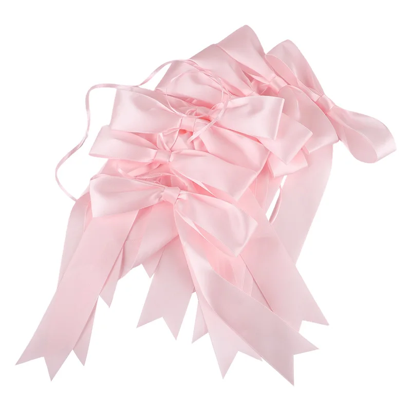 1 Set Rosa Schleifenband Hängende Girlande für Kindergeburtstag Hochzeit Babyparty Dekoration Weihnachten Satinband Heimdekoration – Detail 7