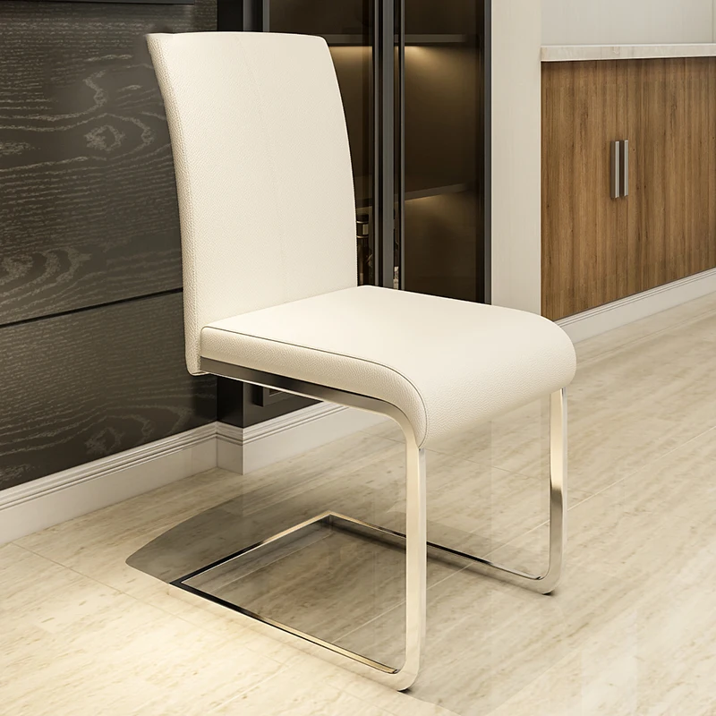 

Ergonomic Luxury Dining Chairs Living Room Minimalist Leather Vintage Design Chair Black Chaises Salle Manger Modern Furniture
