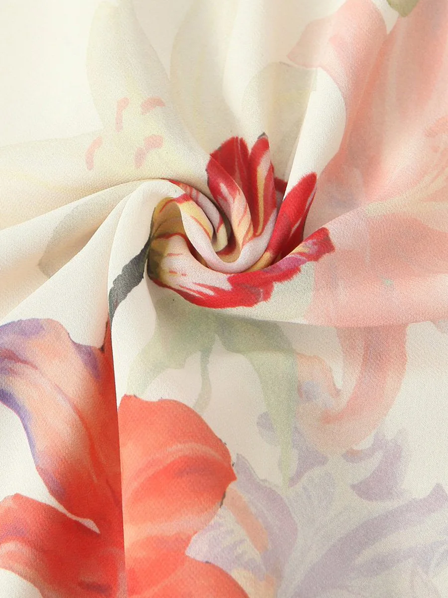 Plus Size Large Flower Fishtail Dress Premium Sexy Swing Collar Iris And Lily Print Mermaid Spaghetti Strap Women Dresses