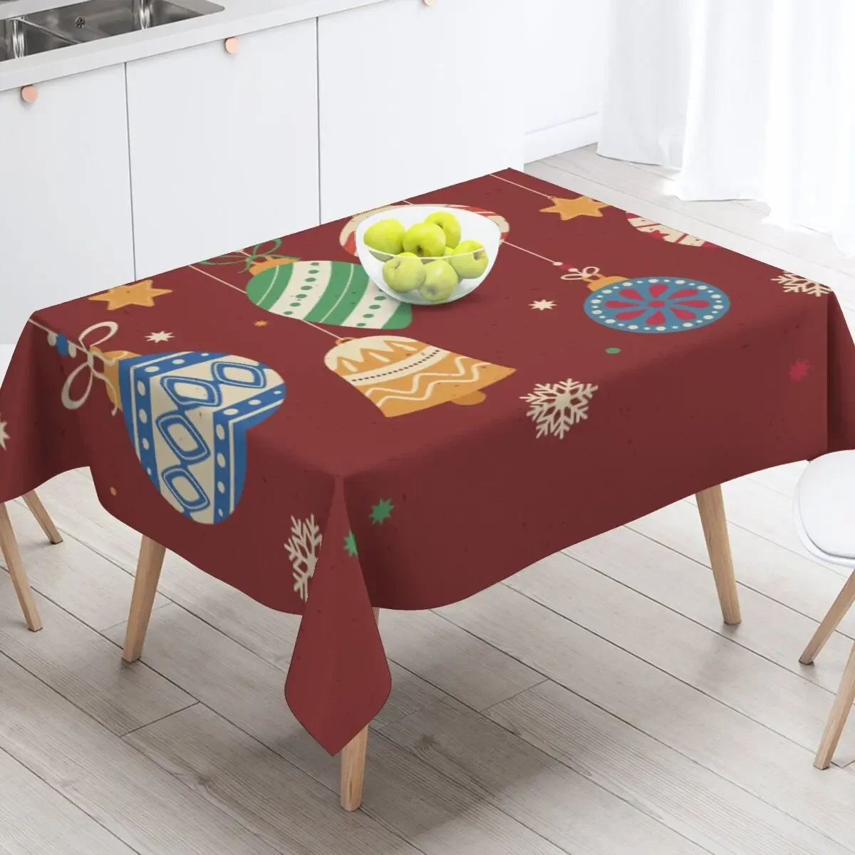 

Christmas gift tablecloth Santa Claus atmosphere light cloth Christmas tablecloth coffee table tablecloth New Year decorations