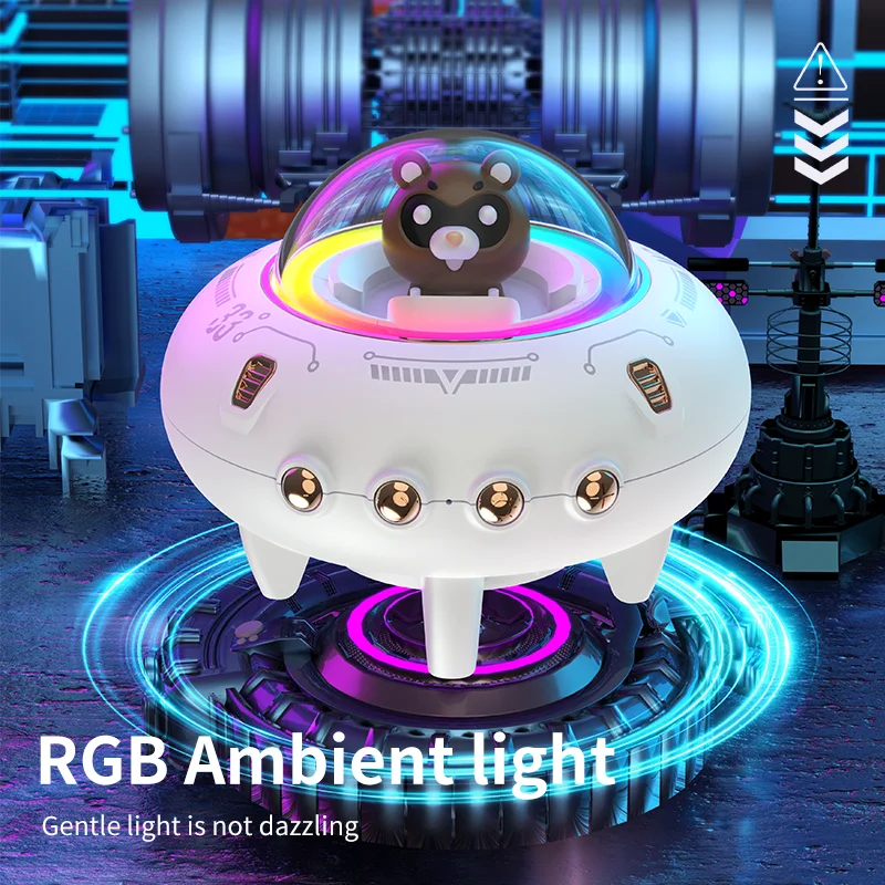 

DW33 New Mini Portable Bluetooth Speaker with RGB LED Light UFO Spaceship Audio Wireless Speaker Best Gift Support TF Player