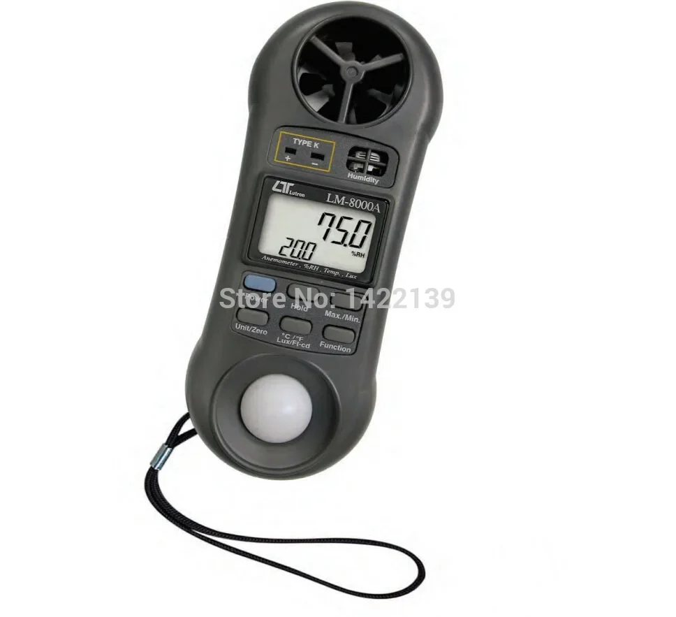 Lutron LM-8000A Digital 4-in-1 Environmental Quality Meter Anemometer Humidity Light Temperature Tester for HVAC and Lab detail image 3