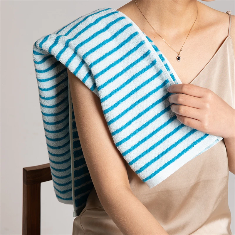 Fashion Striped Cotton Towel Soft Absorbent Adult BathTowel Face Towel Household Towels Luxurious Hotel Bath Supply Beach Towels 5