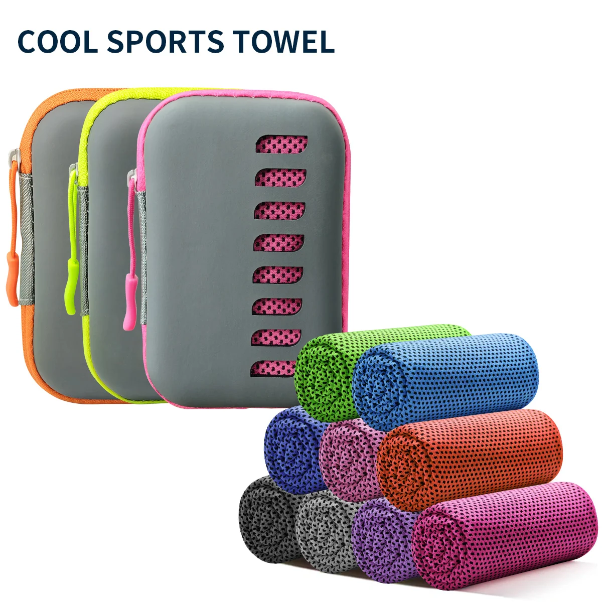Camping Cooling Towel with EVA Case – Quick Dry Ice Towel for Sports, Gym, Hiking & Yoga 1