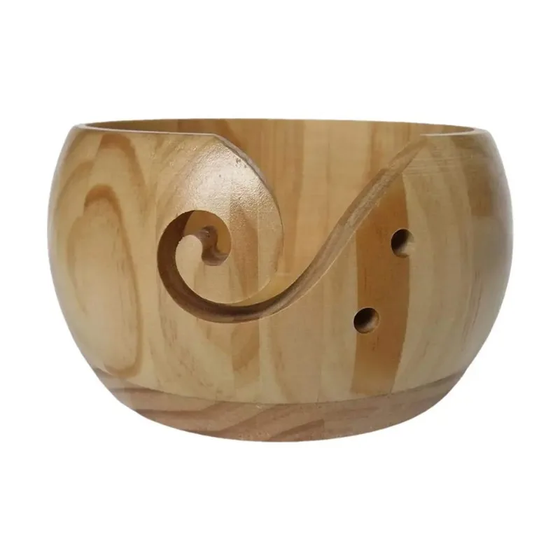 Bamboo Yarn Bowl Handmade Knitting Bowl Wool Holder DIY Embroidery Crocheting Storage Accessories for Crochet