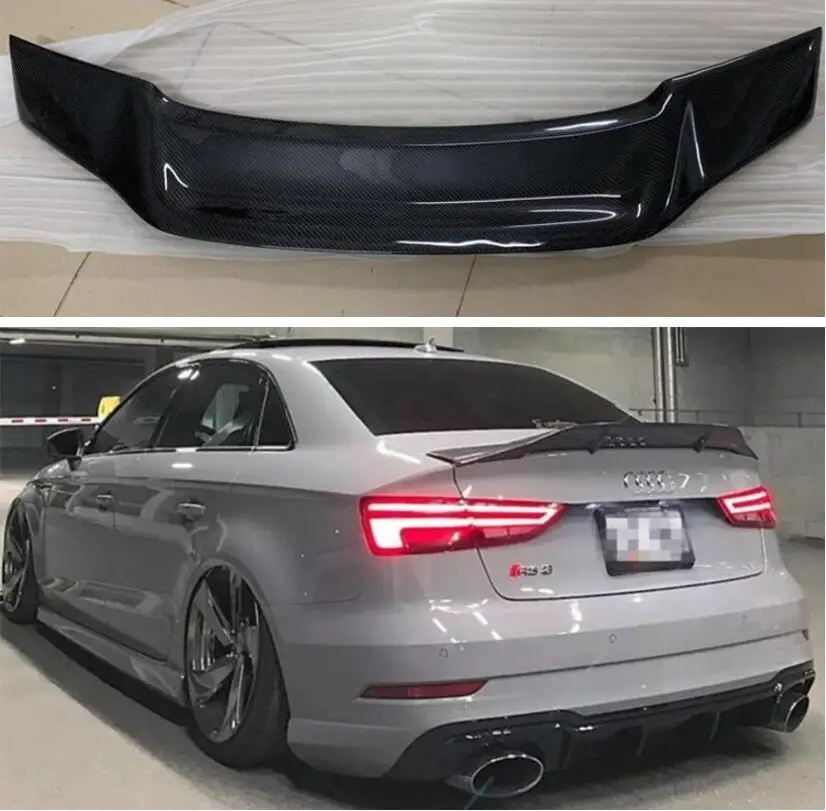 

CARBON FIBER REAR WING TRUNK LIP TAIL SPOILER FOR Audi A3 S3 SLINE RS3 2014 2015 2016 2017 2018 2019 2020