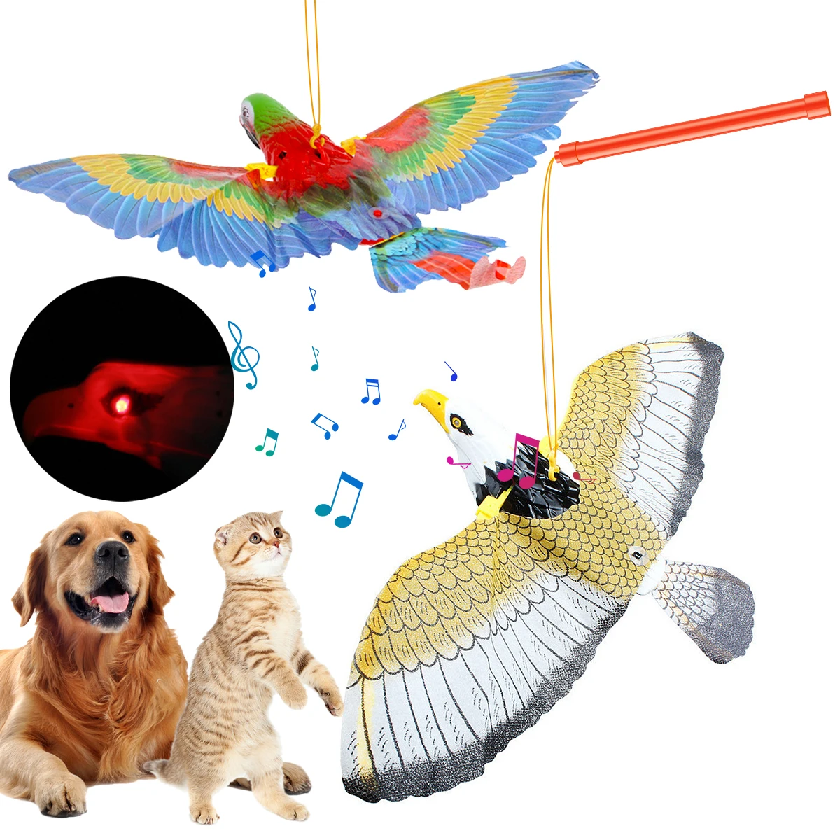 New Flying Bird Cat Toy Electronic Flying Eagle Toy Battery Operated