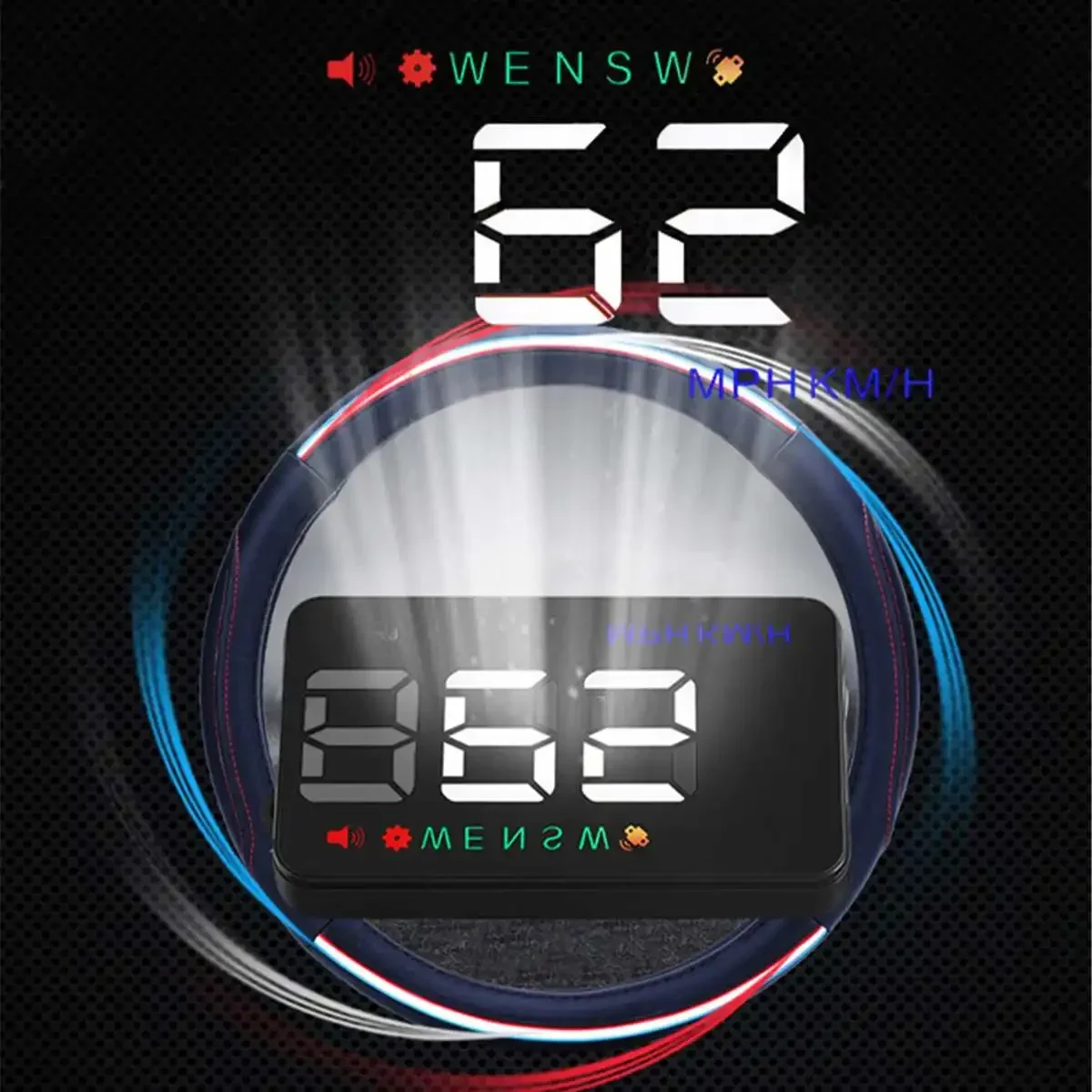 HD A5 HUD  ֽ GPS ӵ ڵ ,  ÷ KM/h MPH,   ڵ ׼, 3.5 ġ