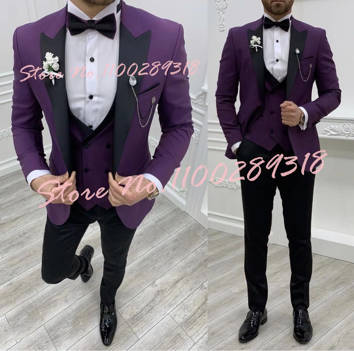 2023 Khaki Blazer Vest With Black Pants Wedding Suits For Men Groom Wear Tuxedo Business Formal Causal Suit Terno Masculino 3PCS