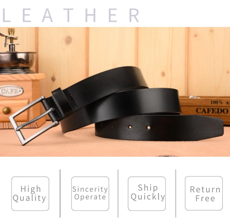 Male Genuine Leather Belts For Men's High Quality Luxury Pin Buckle Jeans Cowskin Casual Belt Business Cowboy Waistband tiger belt