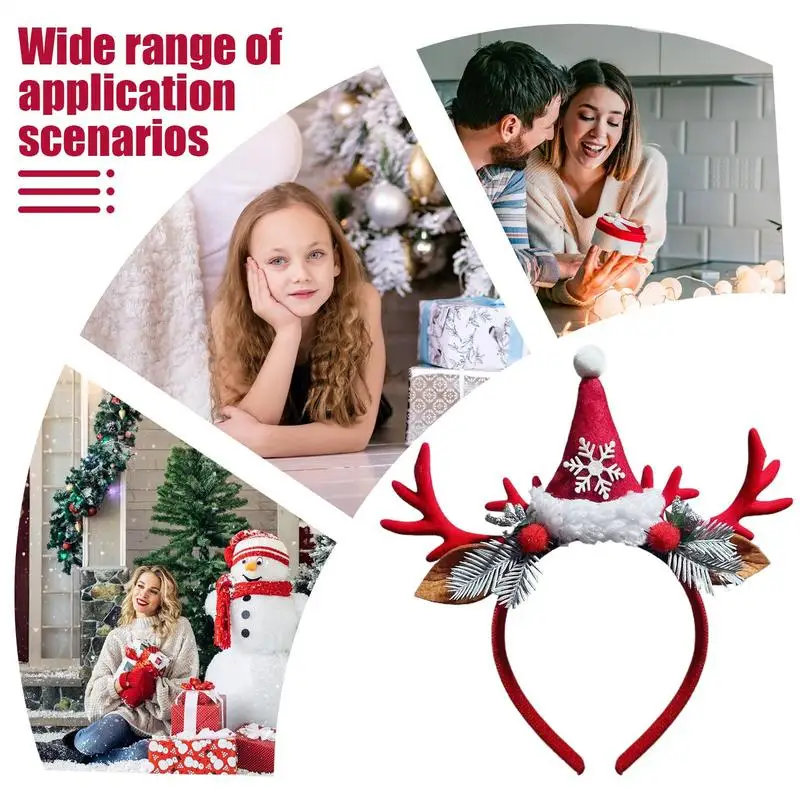 Elk Antler Headband Realistic Dress Up Costume Headband Cute Hairband Headpiece For Christmas Holiday Dress Up Hairhoop Face
