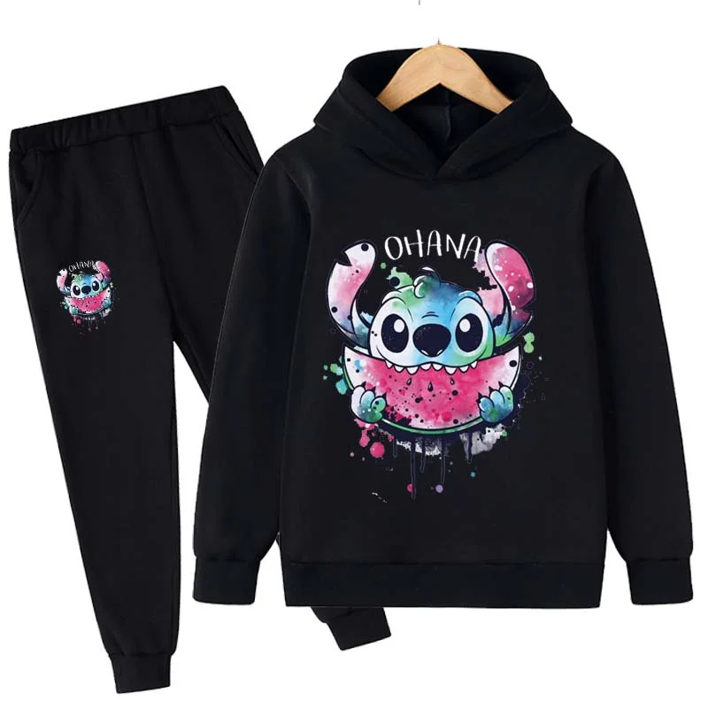 Baby Stitch Clothing Sets Children 1-16 Years Suit Boys Tracksuits Kids Brand Sport Suits Stich Hoodies Tops + Pants 2pcs Set kids clothing set