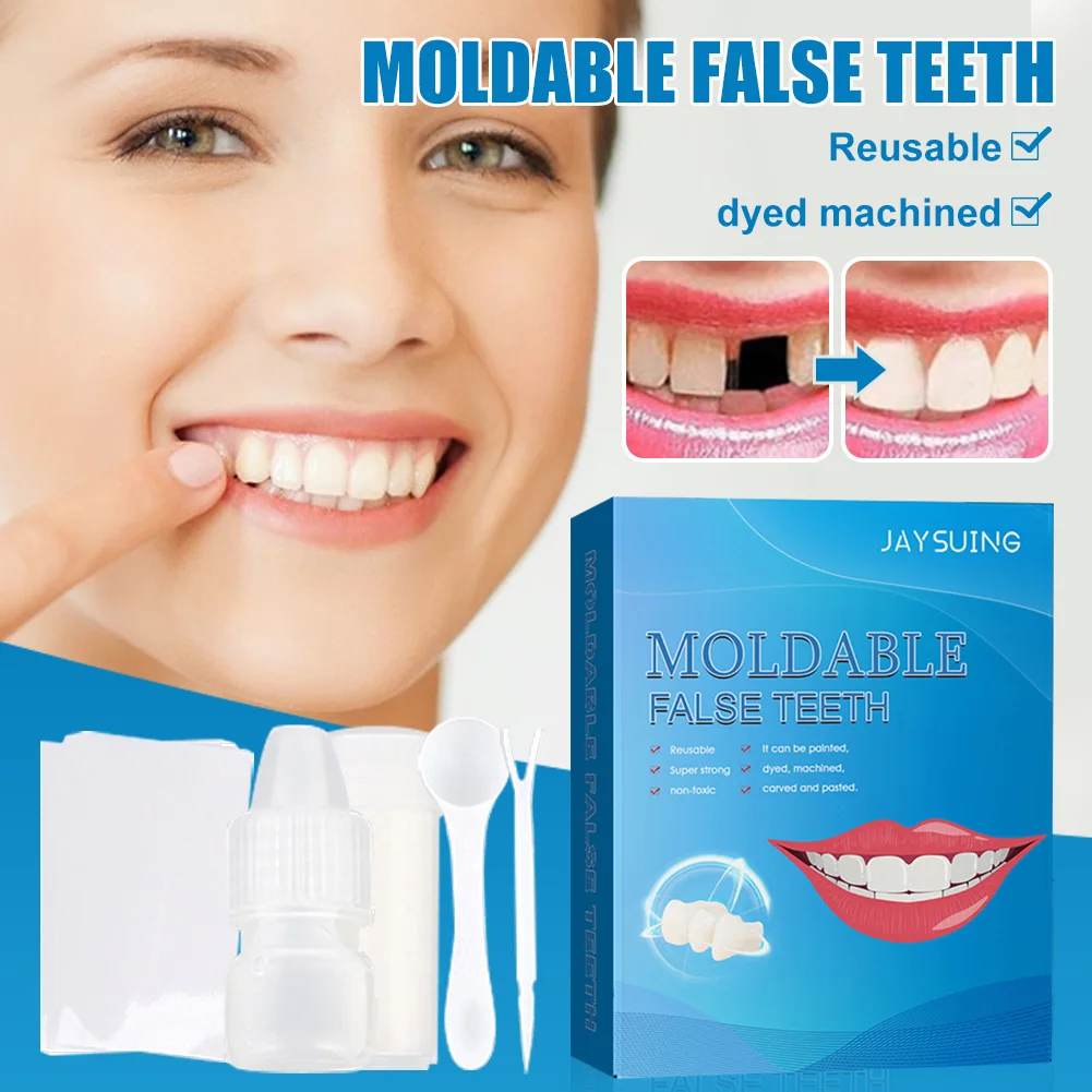 3×Resin False Teeth Solid Glue Temporary Tooth Repair Moldable