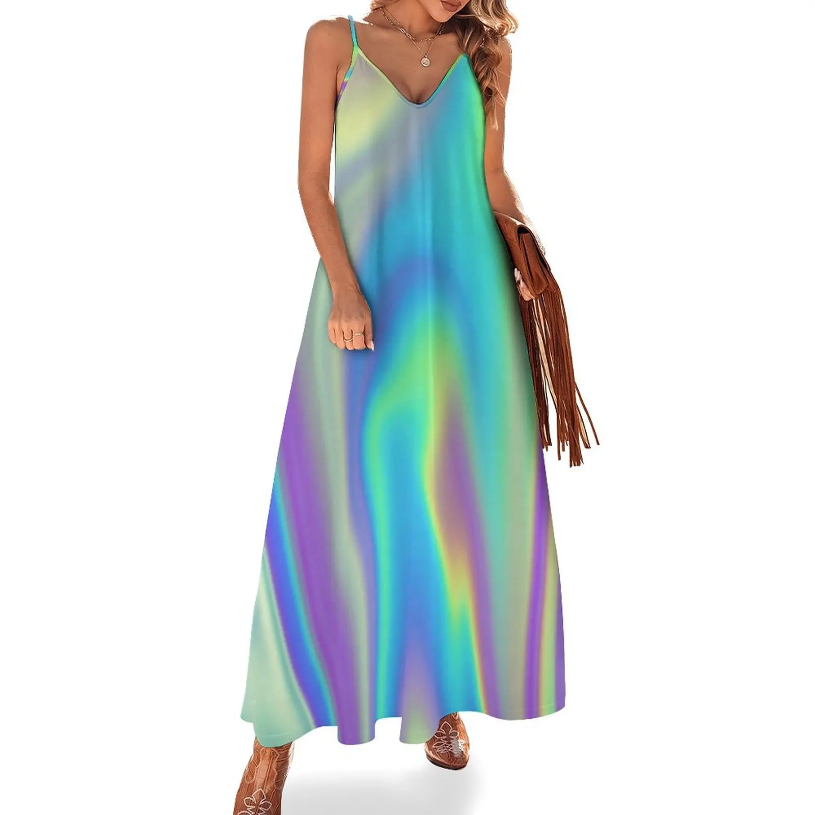 

Holographic Pastel Sleeveless Dress Woman dresses women's clothing korea stylish summer dress korean women Dress woman