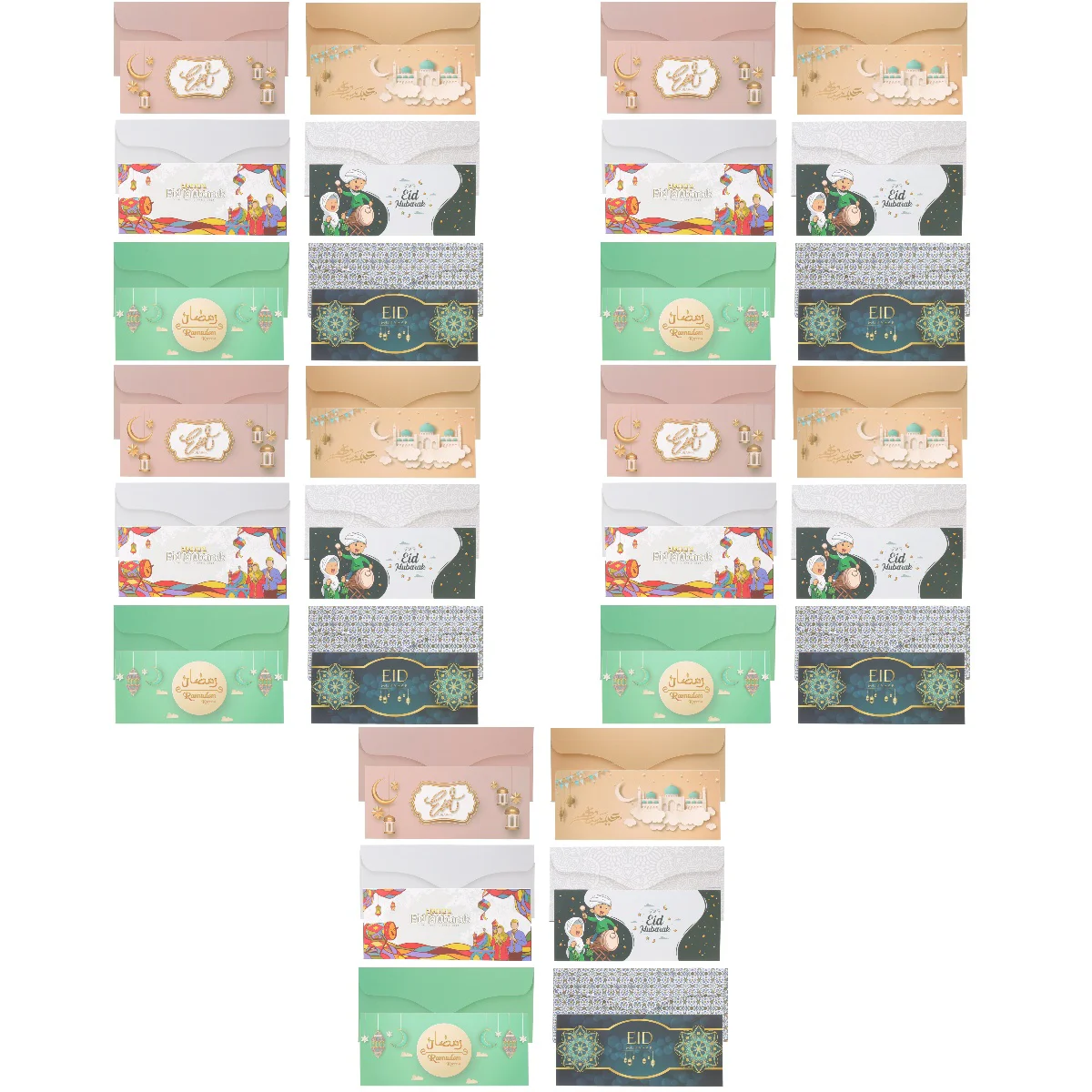 

30 Pcs Red Envelopes for Eid Festival Blank Holiday Paper Mubarak Graduation Premium