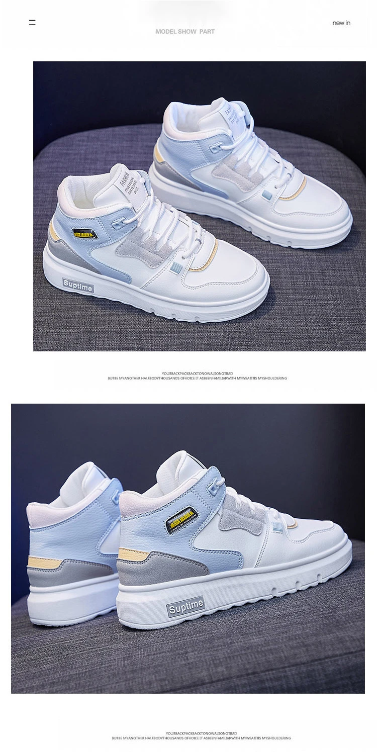 INS – petites chaussures blanches montantes pour femmes, chaussures de planche pour étudiantes coréennes à semelle épaisse, Matsuke décontractées, nouvelle collection printemps 2023_voghion.com