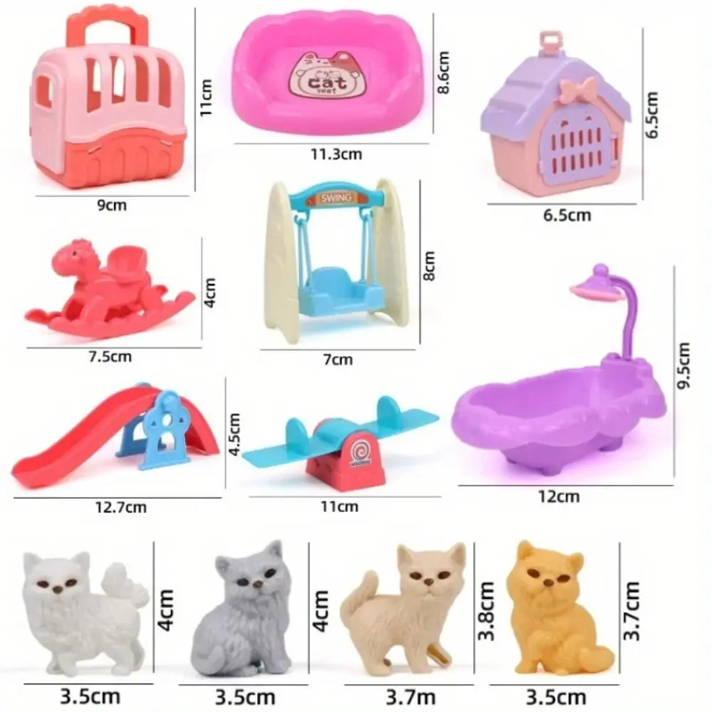 High Quality Cute Mini Puppy Pretend Play Toy Dog Doll Set Kids Toys Dog Cage Toys Visual Senses Animal Dog Pet Basket Toys