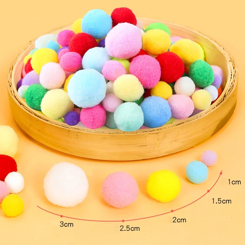 Pompoms for Crafts 100pcs 1.5cm Small Pom Poms for Crafts Pompoms for DIY Creative Crafts Decorations (03)