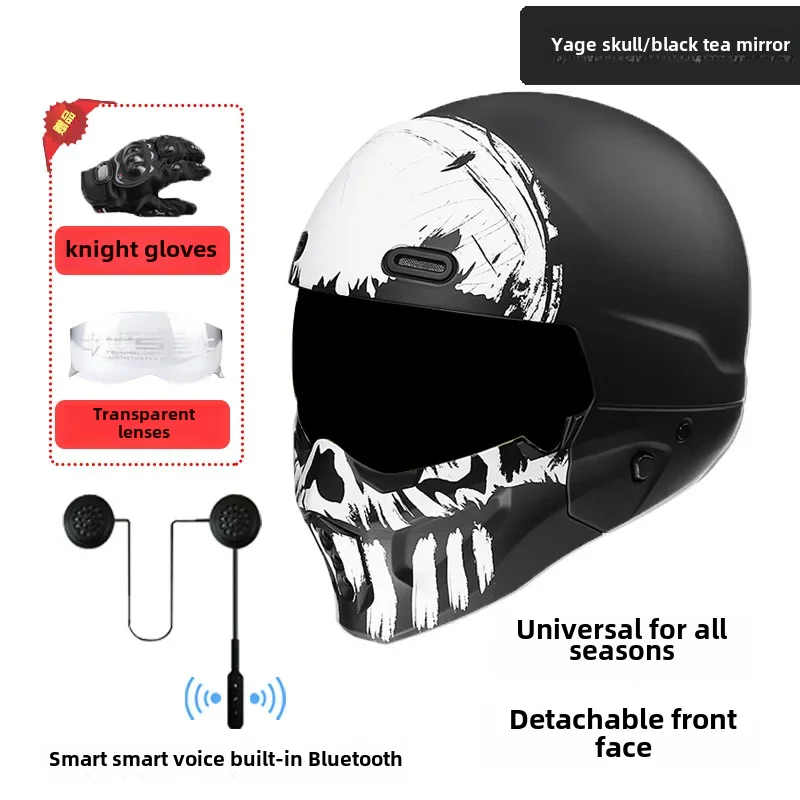 Casco de motocicleta eléctrico vintage de cara completa con certificación Scorpion, gorra de seguridad, casco de motocicleta con circunferencia de cabeza grande de 65