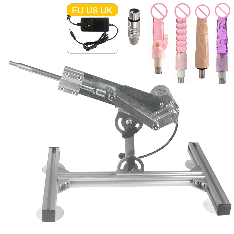 3XLR Telescopic Sex Machine 60mm Stroke dildo+Stand 0-330RPM Big Thrust Female 3XLR Masturbation Sexual Kits