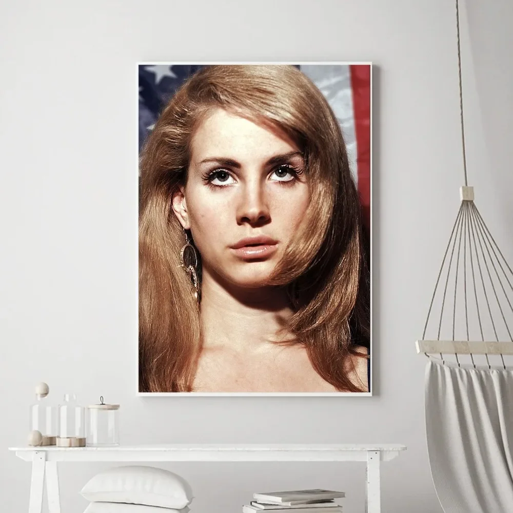 Lana-Del-Rey Singer Poster Prints Wall Painting Bedroom Living Room Wall Bar Restaurant Sticker Large