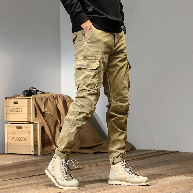 CAAYU Mens Cargo Pants Men Fashion 2022 New Side Pockets Hip Hop Joggers  Male Japanese Streetwear Trousers Casual Gray Pants Men